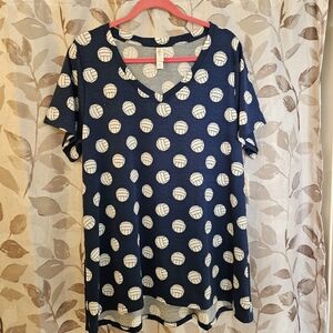 LuLaRoe Volleyball Christy T-shirt Size 2XL, NWT